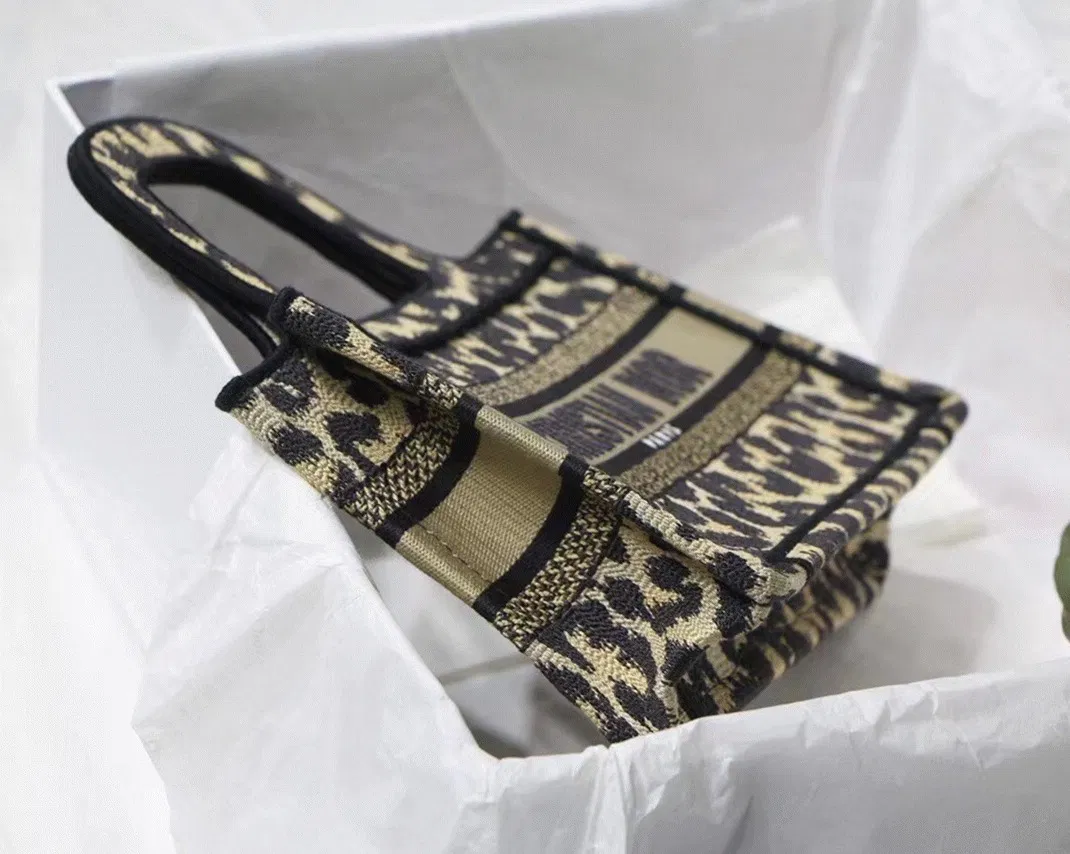 Dior Mini Book Tote Bag Knockoff in Beige Multicolor Mizza Embroidery — image 7