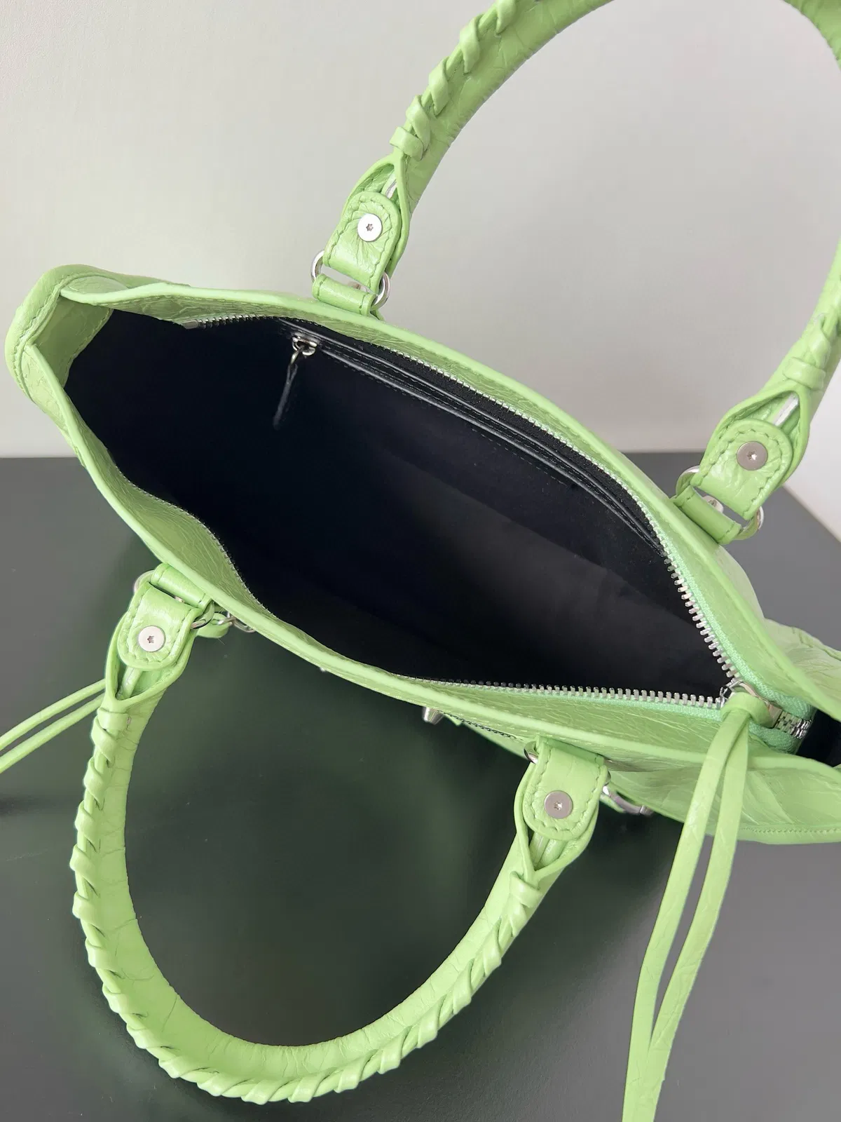 Knockoff Balenciaga Le City Small Bag Green Arena Lambskin — image 10