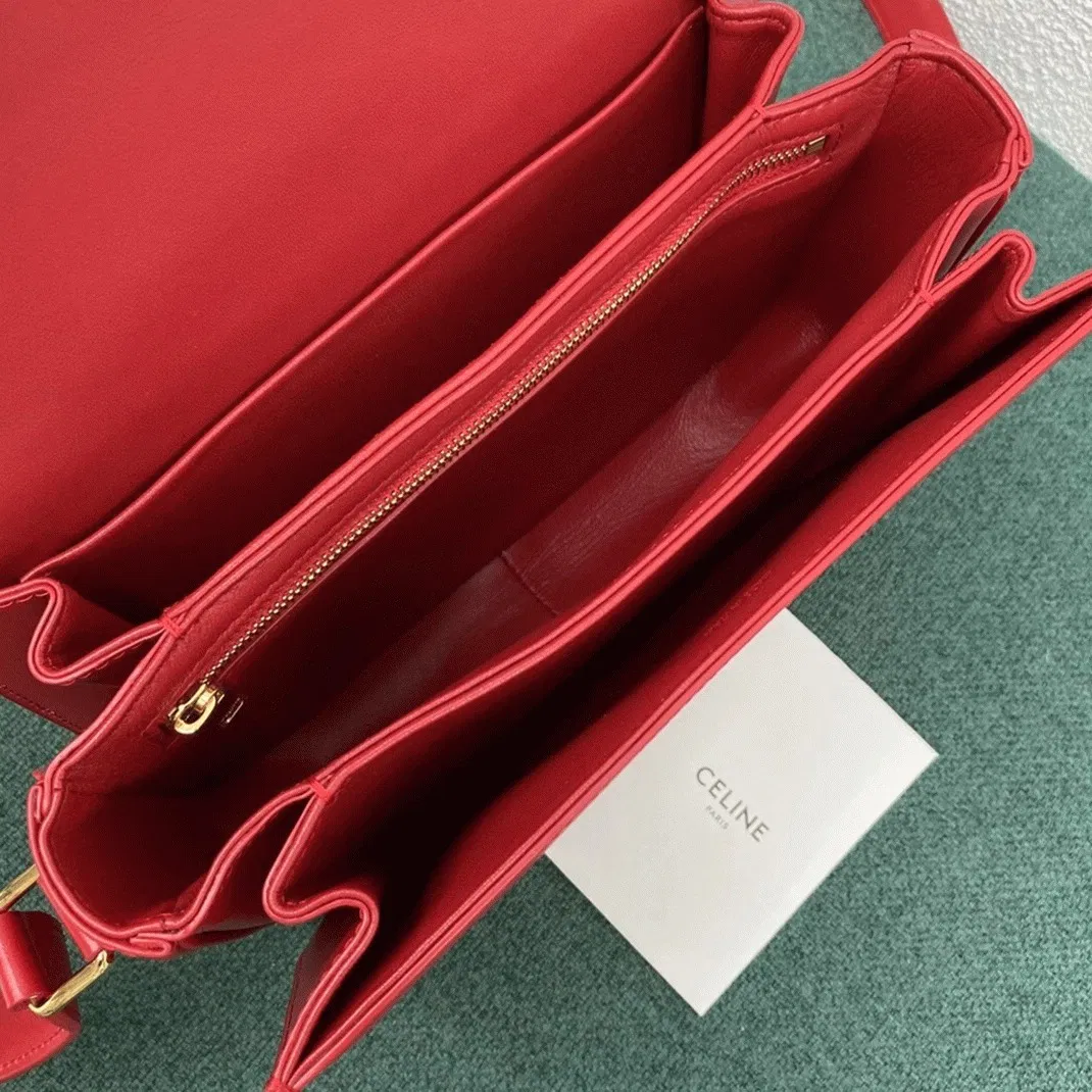 Top Quality Celine Triomphe Medium Bag In Red — image 12