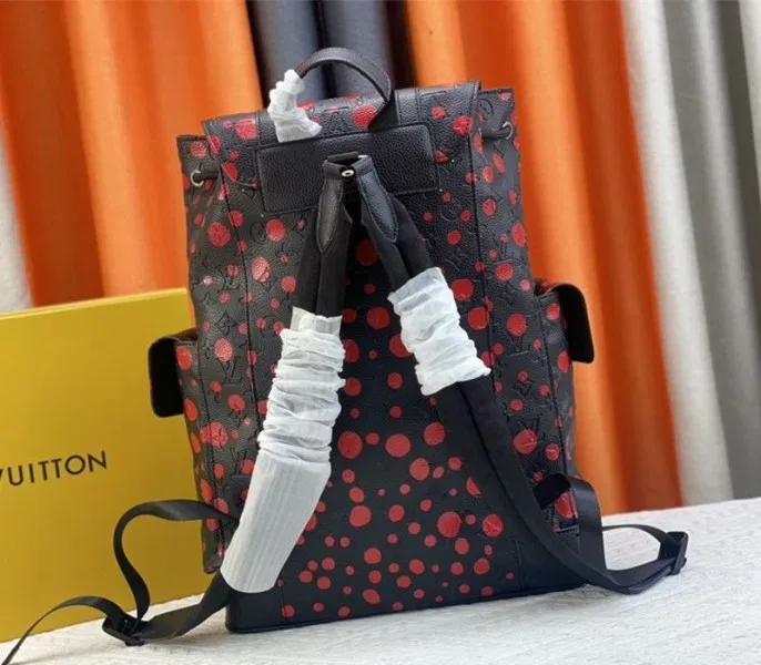 Louis Vuitton X YK Christopher Backpack In Red Infinity Dots — image 3