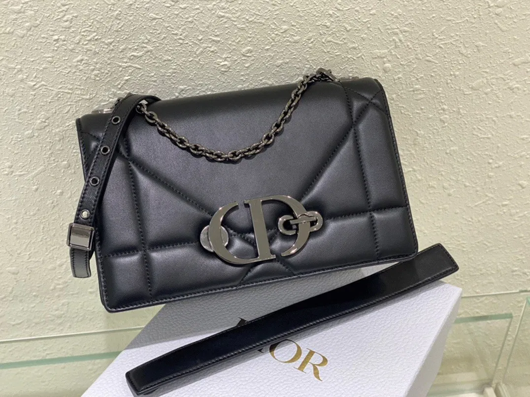 Dior 30 Montaigne Chain Bag with Handle in Black Lambskin — image 3