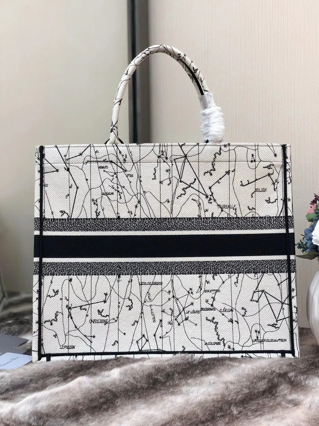 Dior Large Book Tote Bag in Latte Zodiac Embroidery — image 3