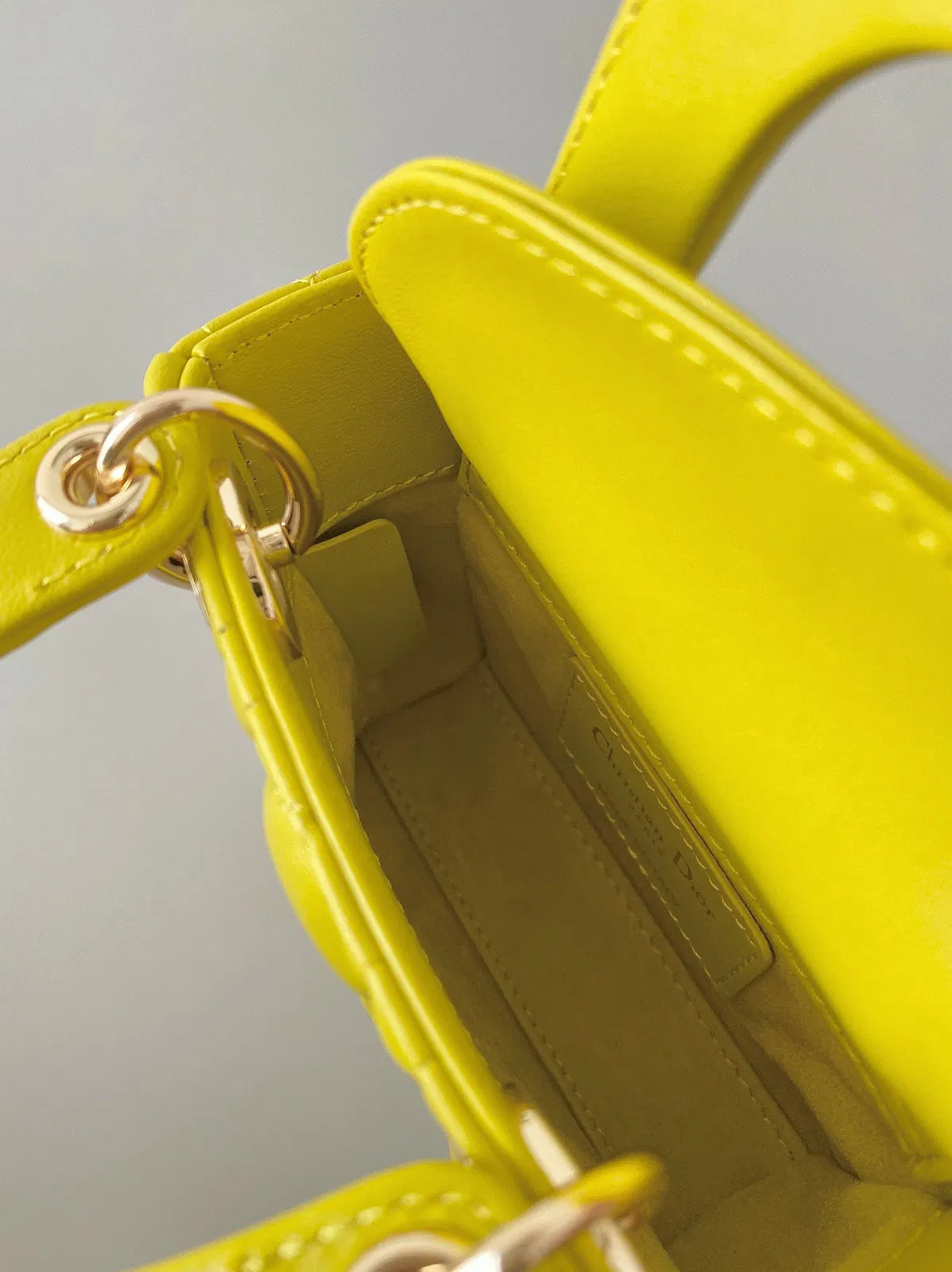 Dior Lady Dior Micro Bag in Yellow Cannage Lambskin — image 2