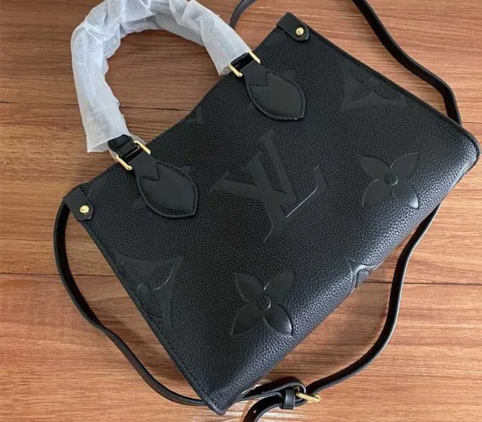 Louis Vuitton Monogram Empreinte Leather Onthego PM Bag In Black — image 3