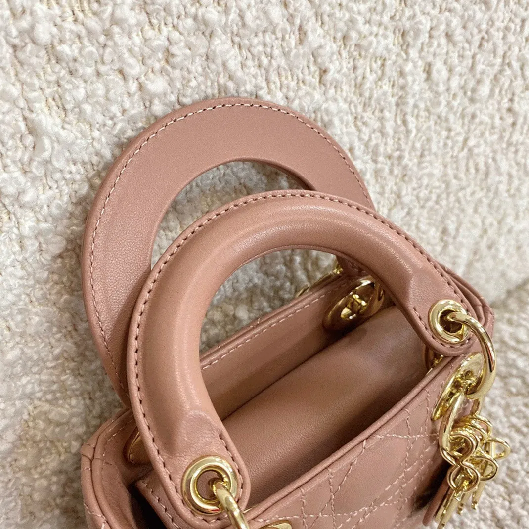 Dior Lady Dior Micro Bag in Poudre Cannage Lambskin — image 9