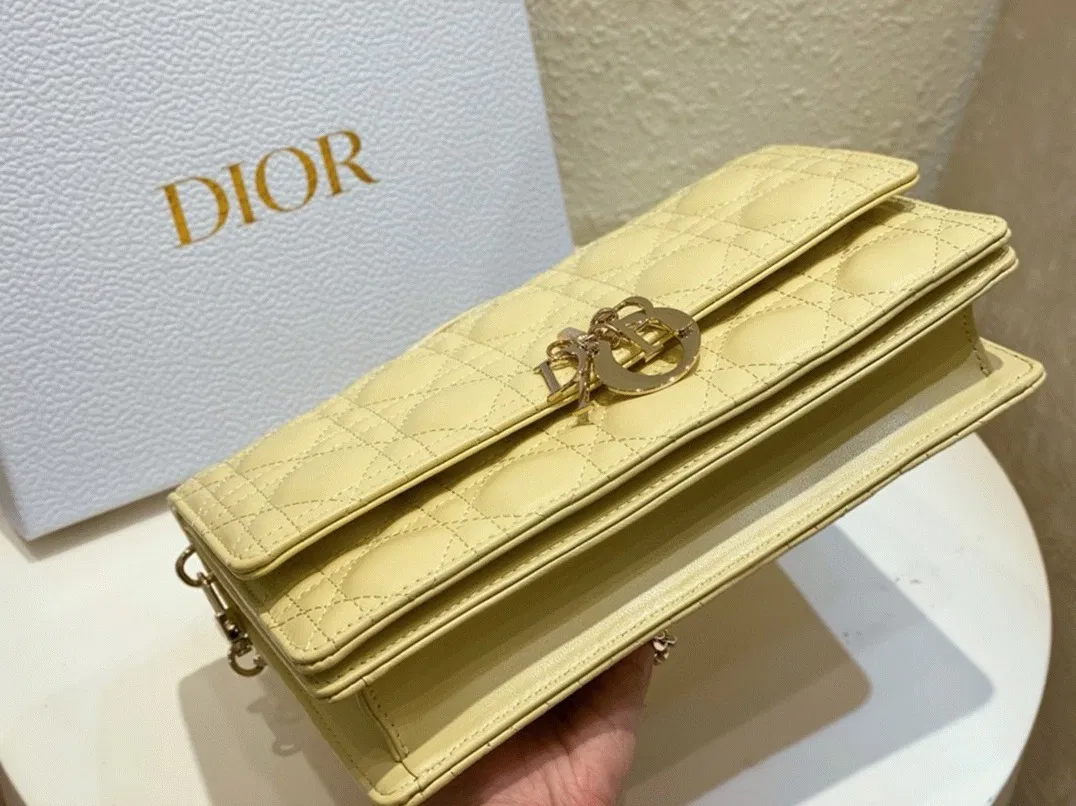Dior Miss Dior Top Handle Bag Knockoff in Pastel Yellow Cannage Lambskin — image 7