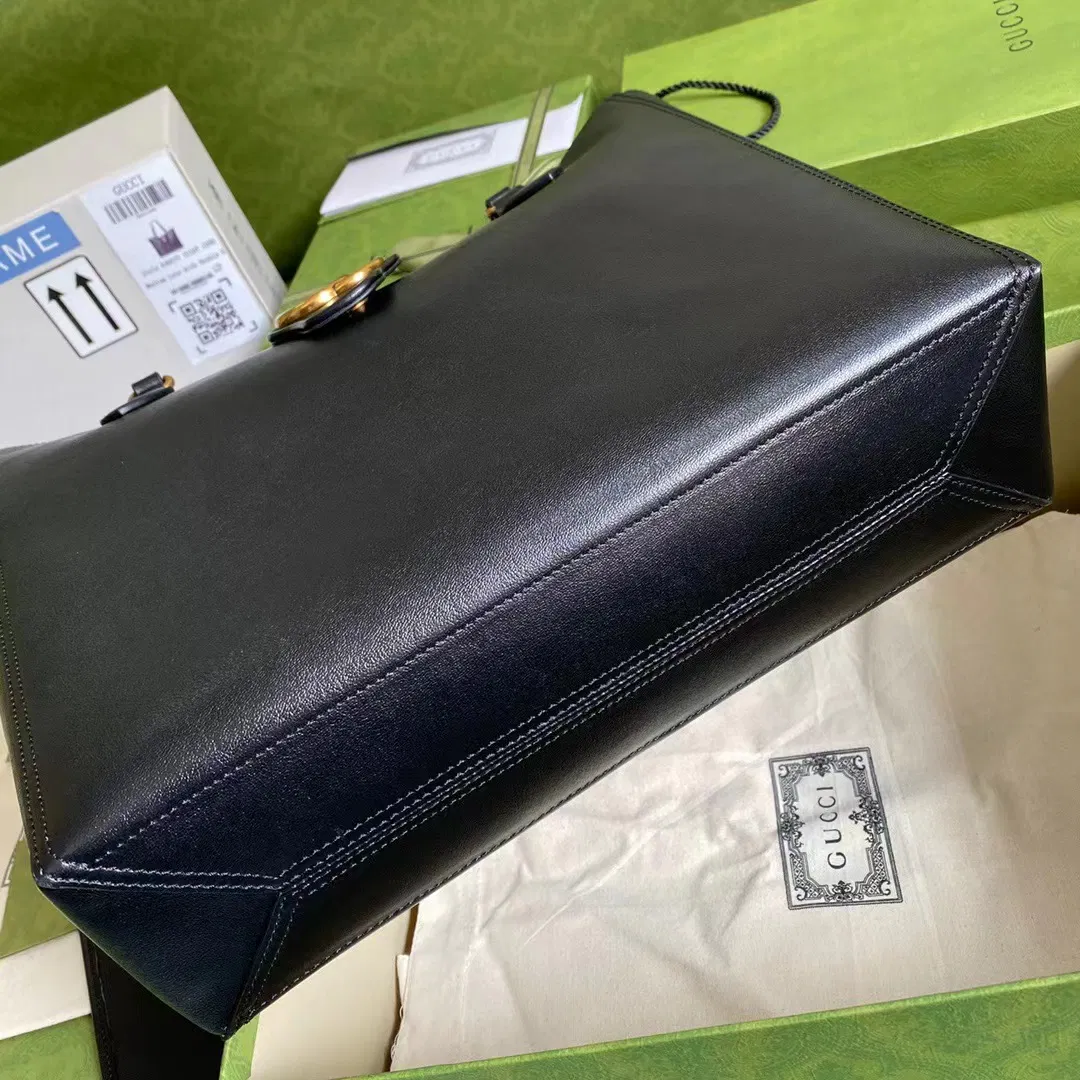 Small Double G leather tote — image 3