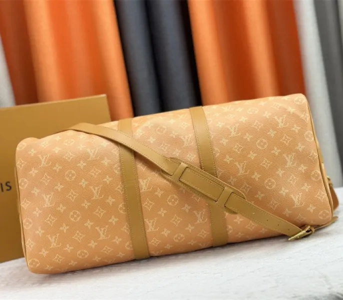 Louis Vuitton Monogram Heritage Canvas Keepall Bandouliere 50 In Yellow — image 5
