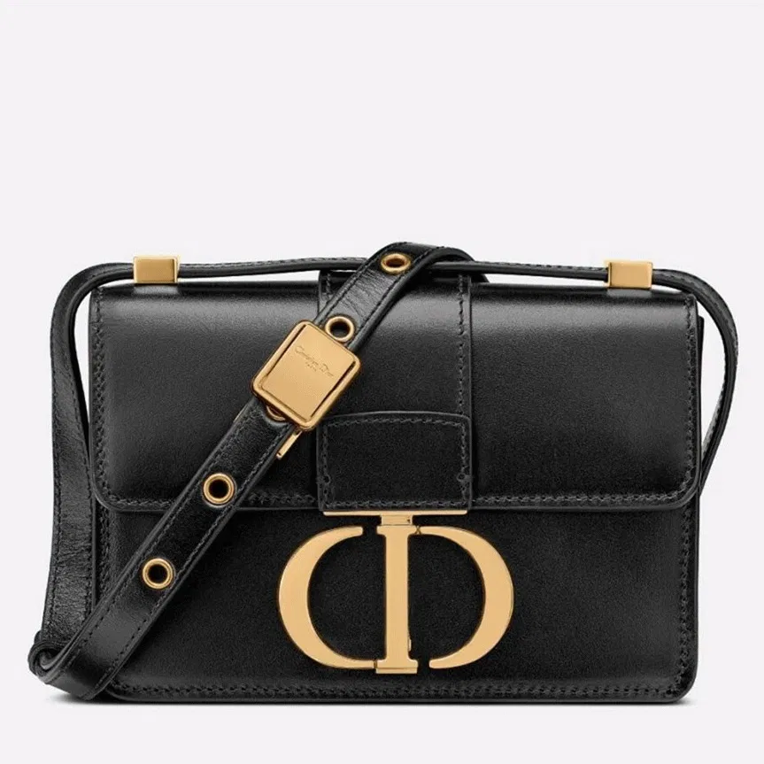 Dior 30 Montaigne Micro Bag in Black Box Calfskin