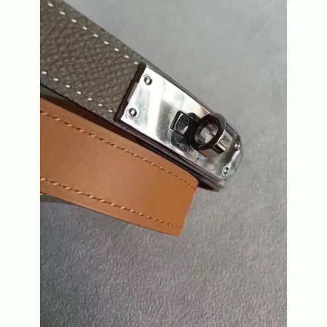 Etoupe epsom designer Hermes Kelly belt — image 6
