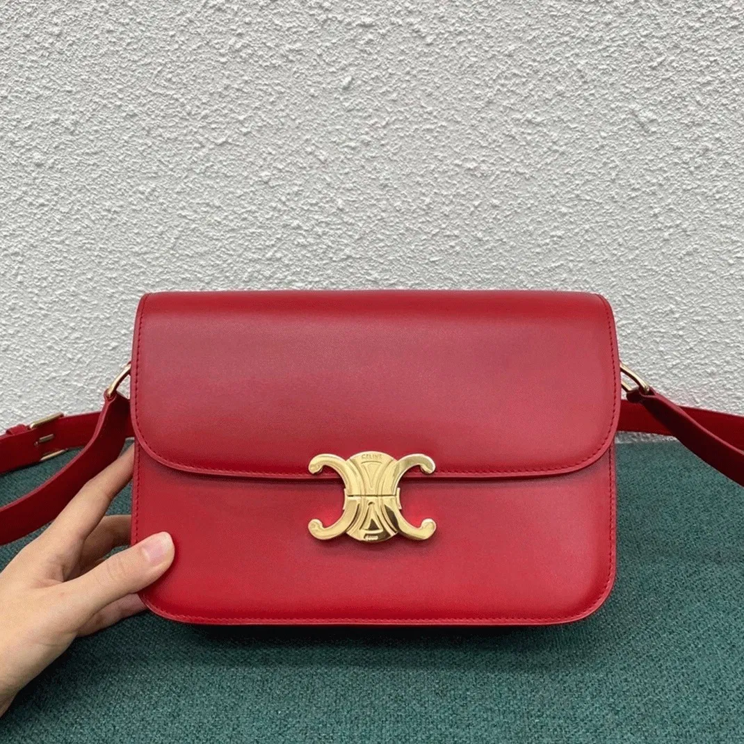 Top Quality Celine Triomphe Medium Bag In Red — image 13
