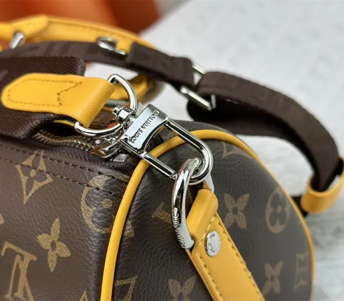 Louis Vuitton Monogram Macassar Canvas Keepall Bandouliere 25 In Safran Yellow — image 8