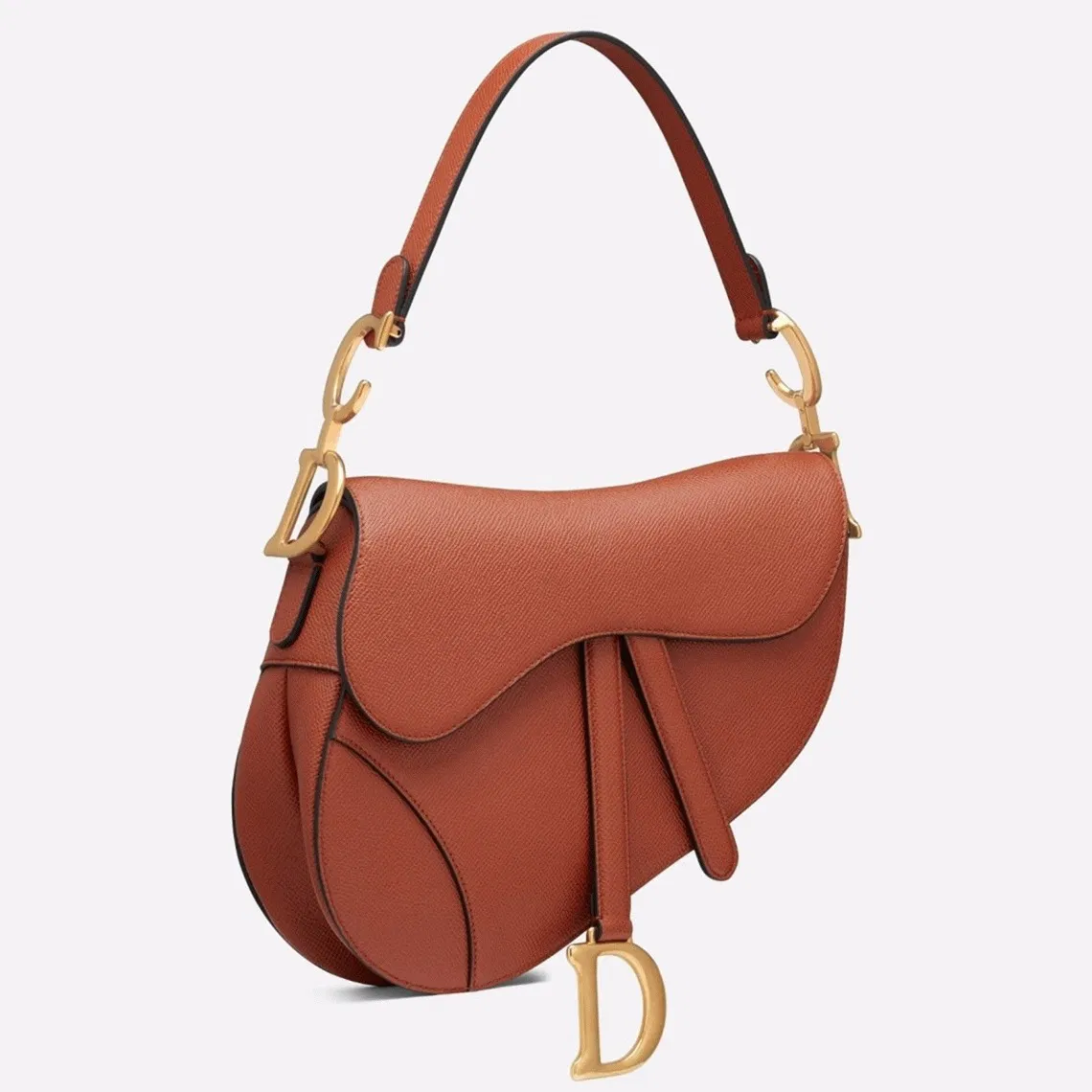 Dior Saddle Bag in Dark Tan Grained Calfskin