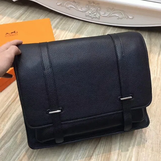 Black Designer Hermes Steve Messenger Bag