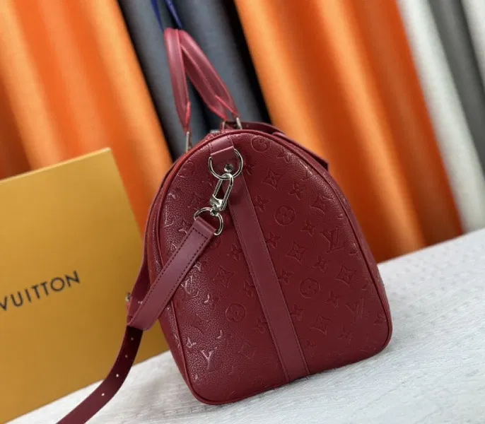 Louis Vuitton Taurillon Leather Keepall Bandouliere 50 In Sari Red — image 4