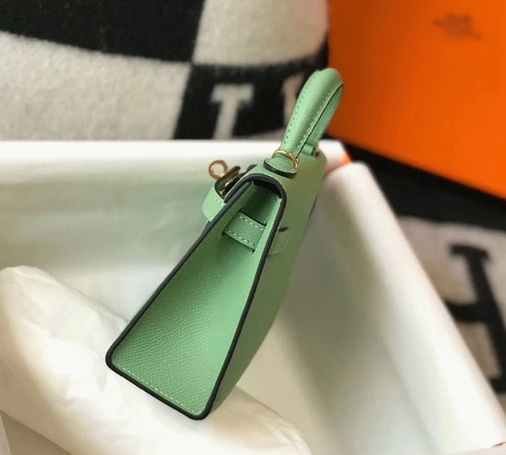 Hermes Kelly Mini II Bag in Vert Criquet — image 3