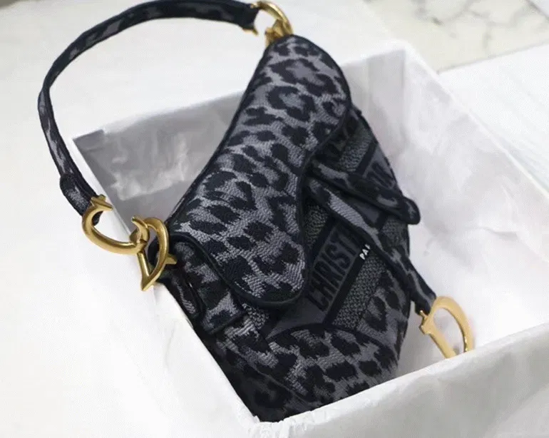 Dior Saddle Bag in Grey Mizza Embroidery — image 3
