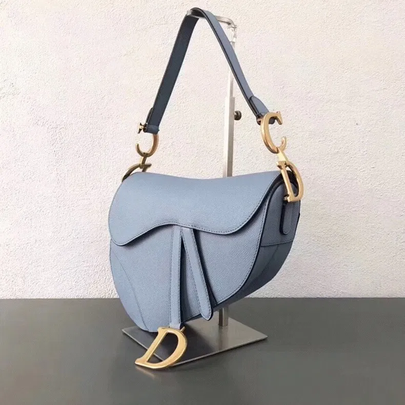 Dior Saddle Bag Knockoff in Sky Blue Grained Calfskin — image 2