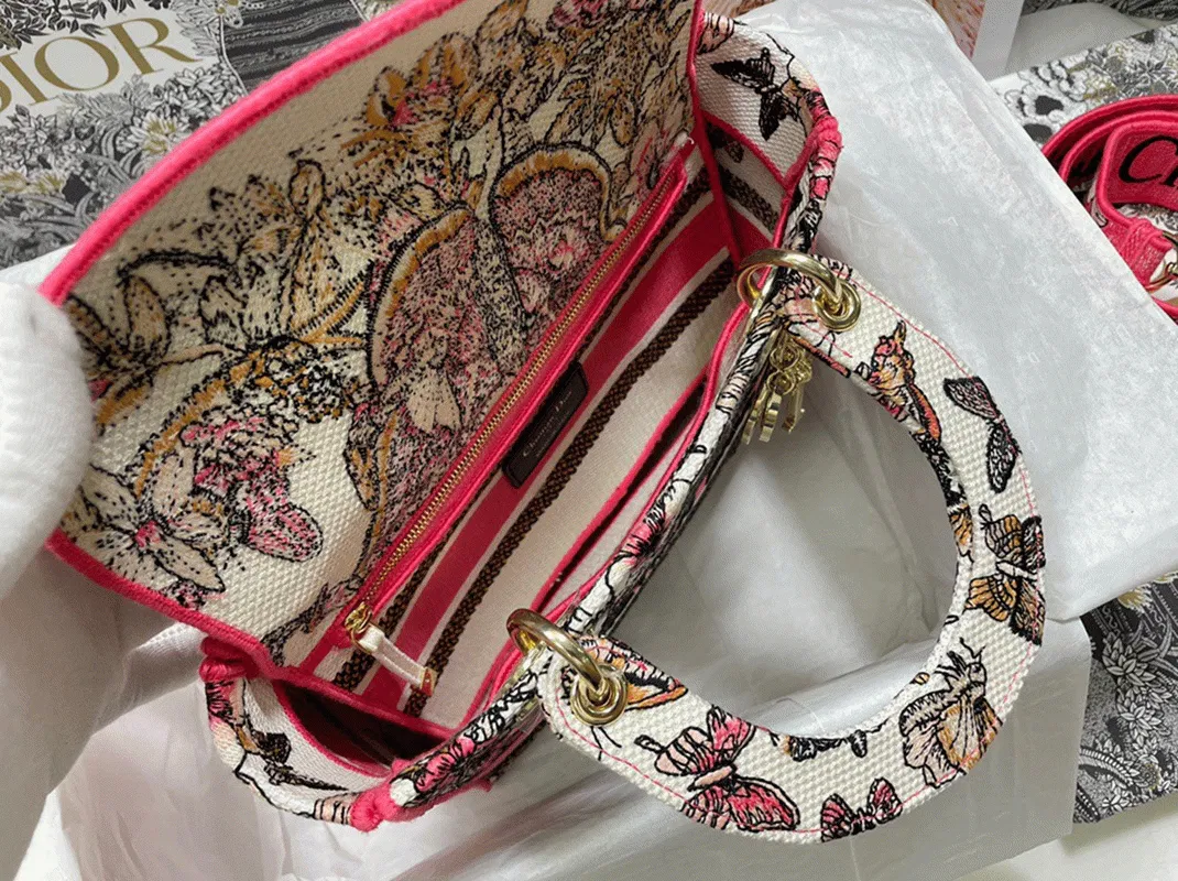 Dior Lady D-Lite Medium Bag in Multicolor Butterfly Embroidery — image 6