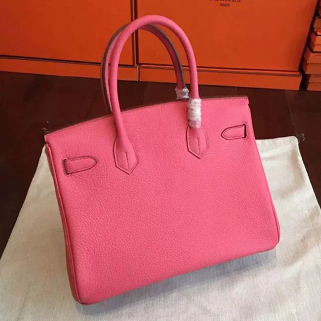 Rose Lipstick Colored Hermes Birkin 25cm Copy Bag — image 3