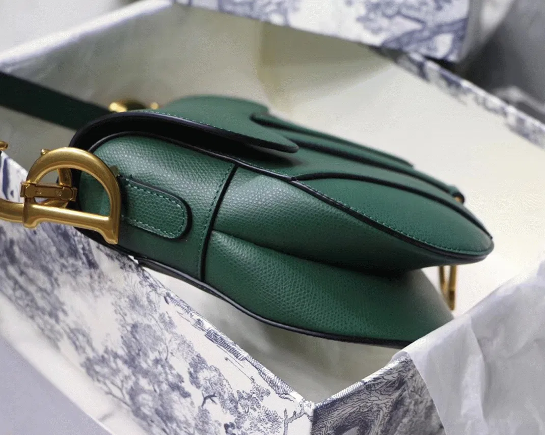 Dior Saddle Bag in Green Grained Calfskin — image 6