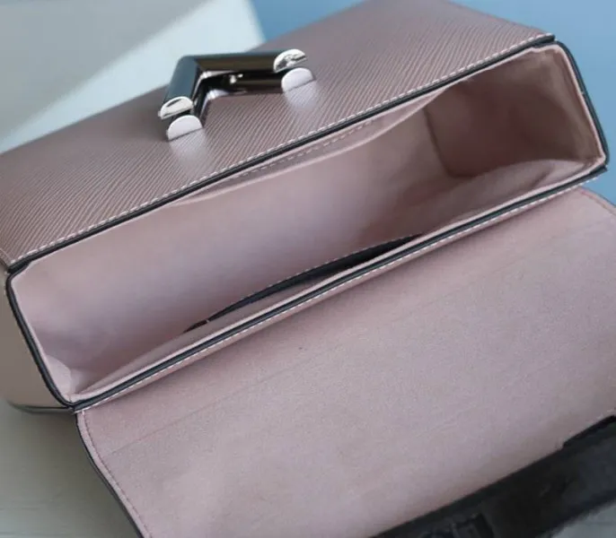 Louis Vuitton Epi Leather Twist MM Bag In Rose Ballerine Pink With Jacquard Strap — image 7