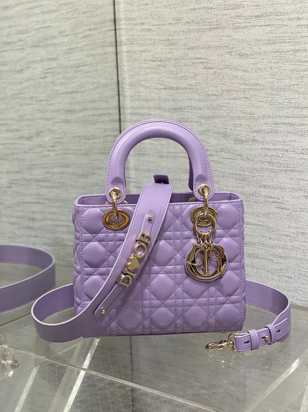 Dior Small Lady Dior Bag in Lilas Lambskin with Resin Charms — image 4