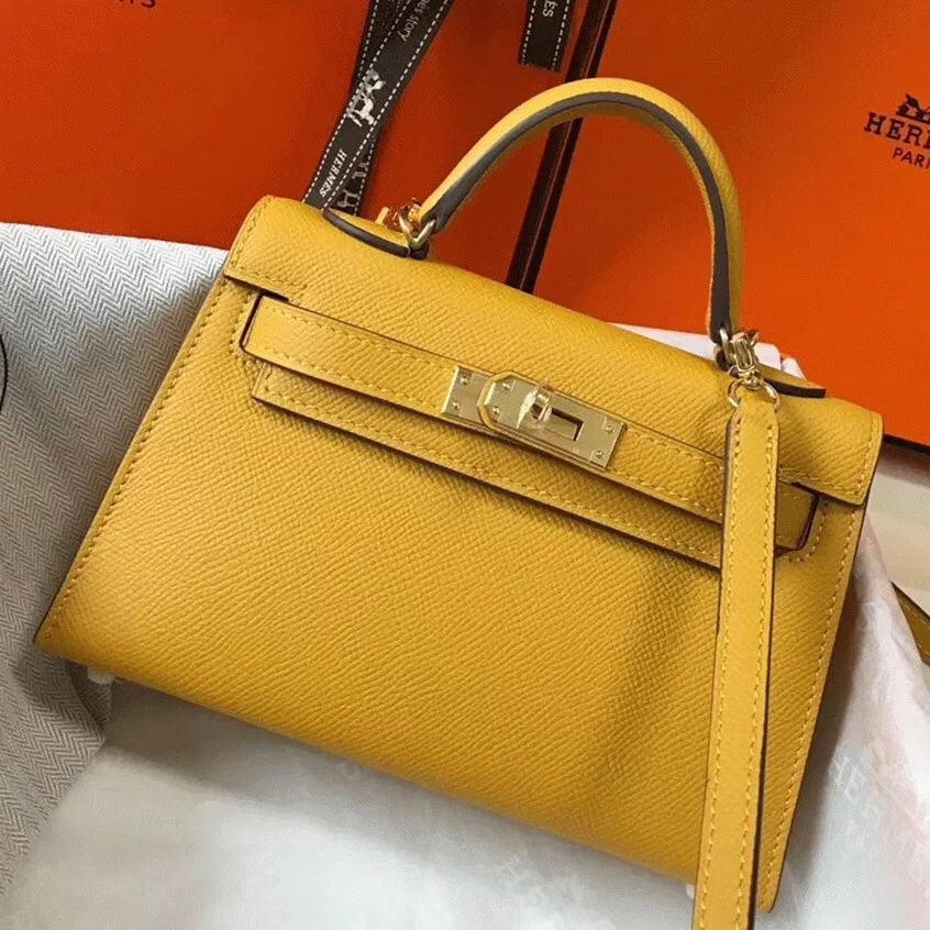 Hermes Kelly Mini II Bag in Yellow