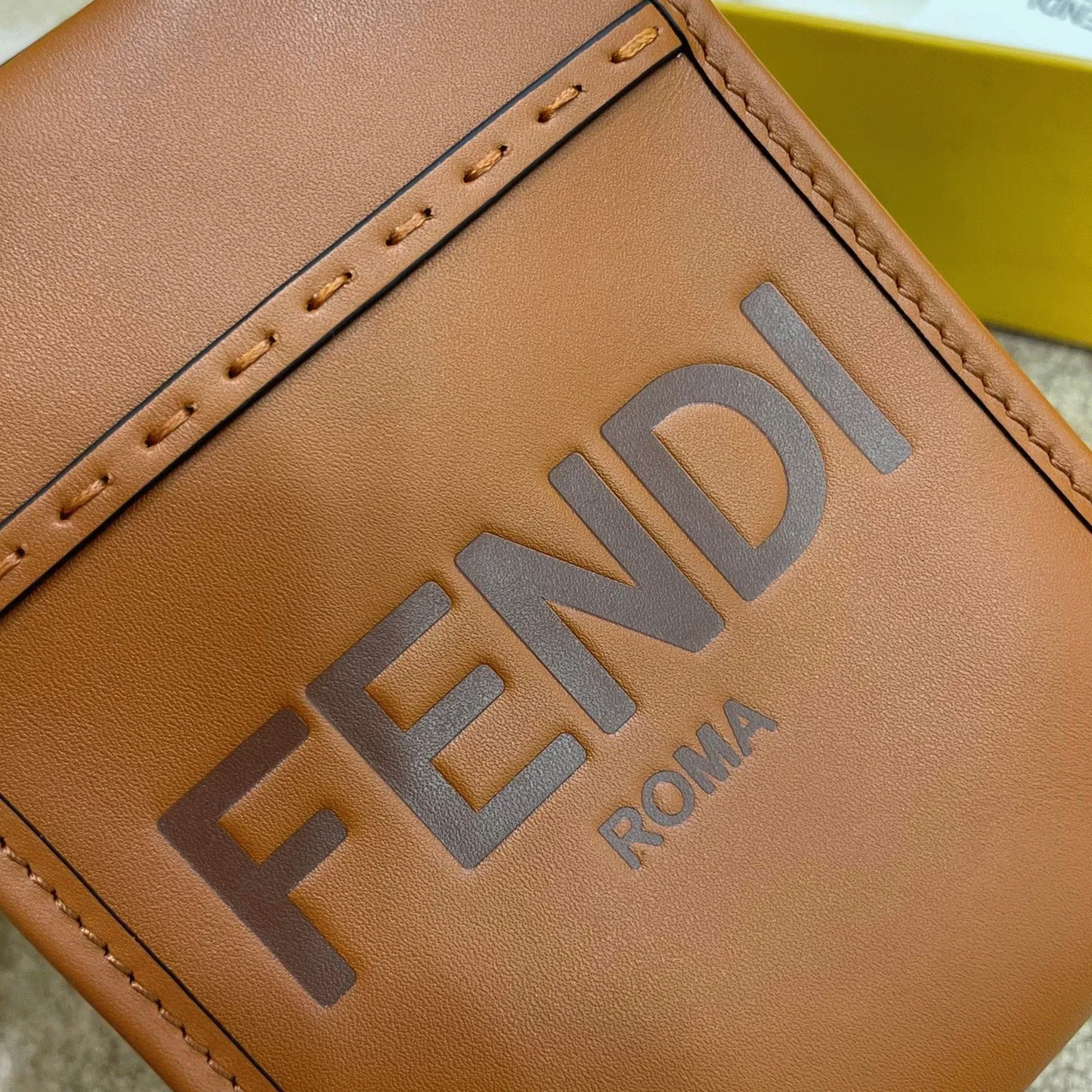 Top Quality Fendi Mini Sunshine Shopper Bag In Brown Leather — image 7