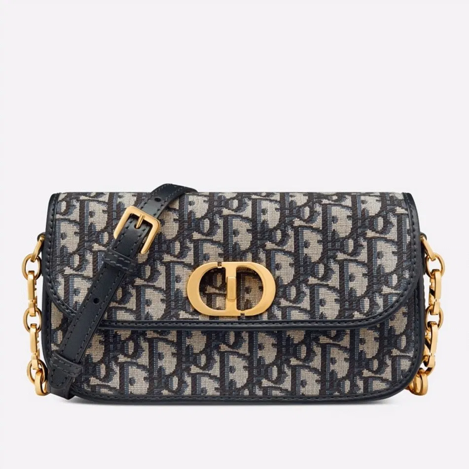 Dior 30 Montaigne Avenue Bag in Blue Dior Oblique Jacquard