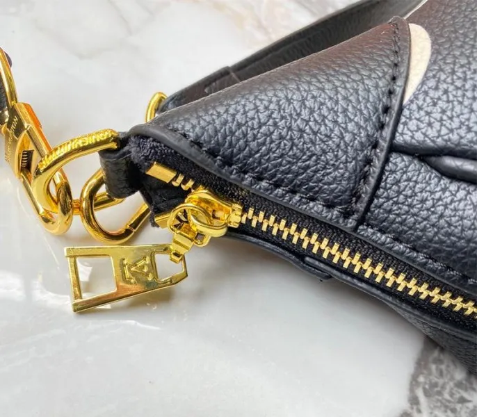 Louis Vuitton Bicolor Monogram Empreinte Leather Bagatelle Mini Hobo In Black — image 8