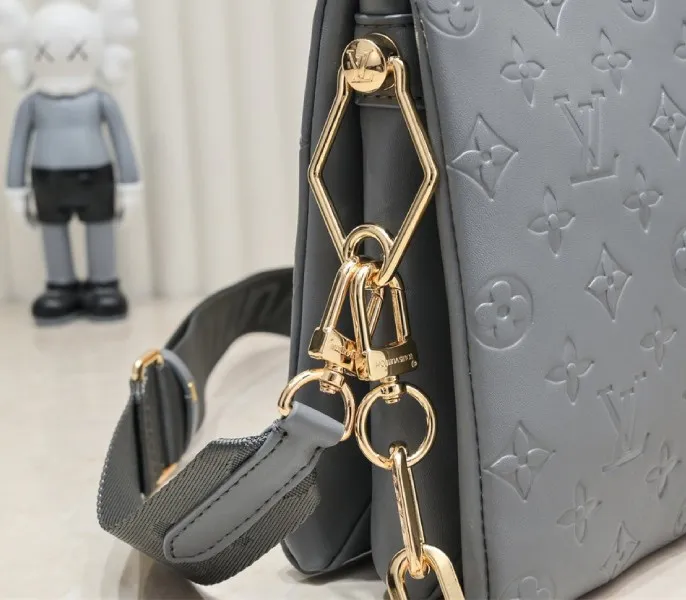 Louis Vuitton Coussin PM Bag In Gray With Jacquard Strap — image 8