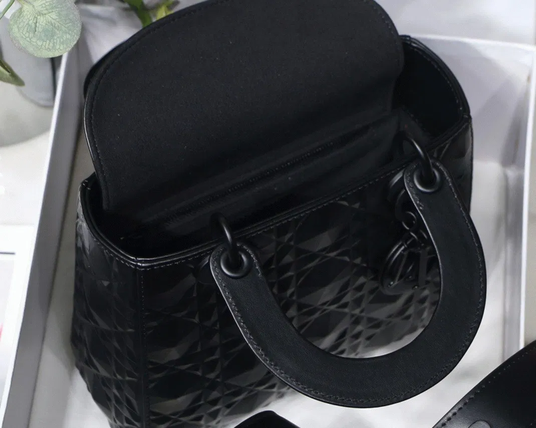 Dior Small Lady Dior My ABCDior Bag in Black Calfskin with Diamond Motif — image 11