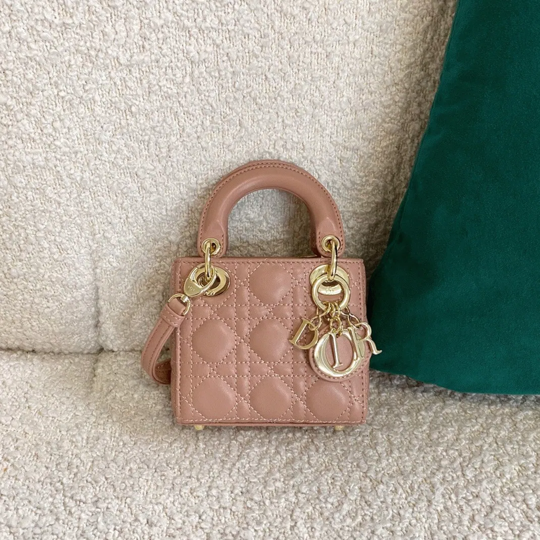Dior Lady Dior Micro Bag in Poudre Cannage Lambskin — image 3