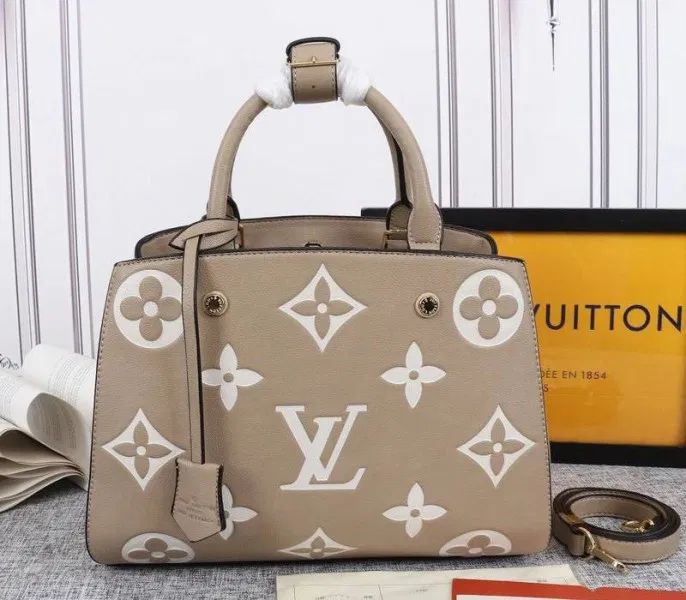 Louis Vuitton Monogram Empreinte Montaigne MM In Tourterelle Gray