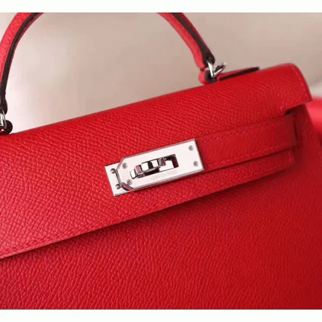 Red Epsom Knockoff Designer Hermes Kelly 20cm Purse — image 2