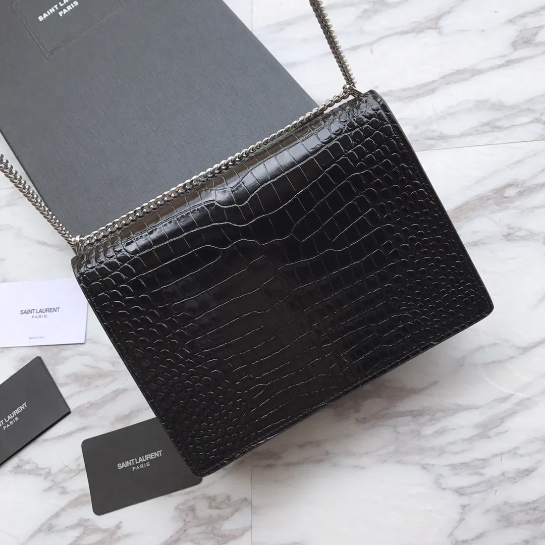 CASSANDRA MONOGRAM CLASP BAG IN CROCODILE EMBOSSED SHINY LEATHER — image 5