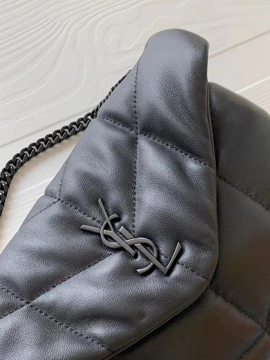 Yves Saint Laurent Loulou Puffer Small Quilted Leather Clutch In Black — image 3