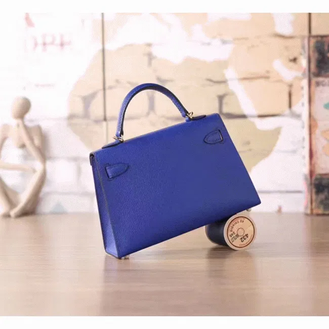 Electric Blue Epsom Hermes Kelly 20cm Statement Bag — image 4