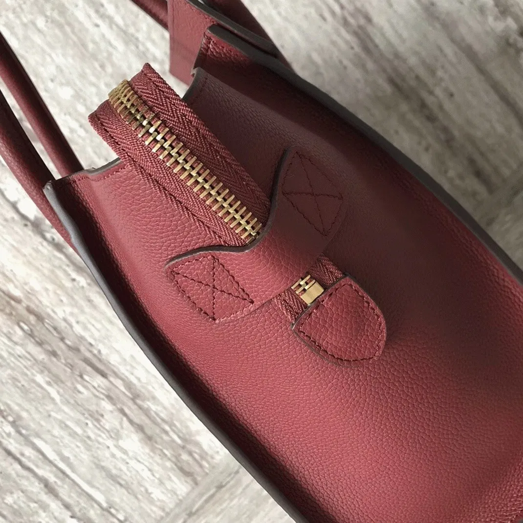 Celine Micro Luggage Tote Bag Knockoff in Dark Red — image 3