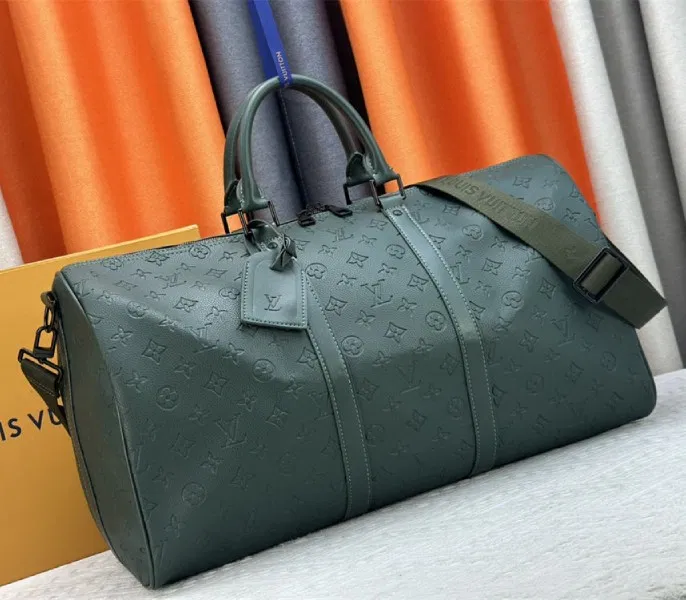 Louis Vuitton Taurillon Leather Keepall Bandouliere 50 In Borneo Green — image 2