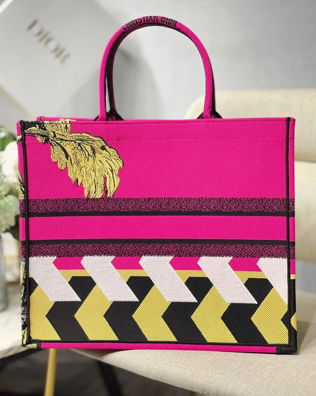 Dior Large Book Tote Bag Imitation in Toile de Jouy Zoom Pop Embroidery — image 5