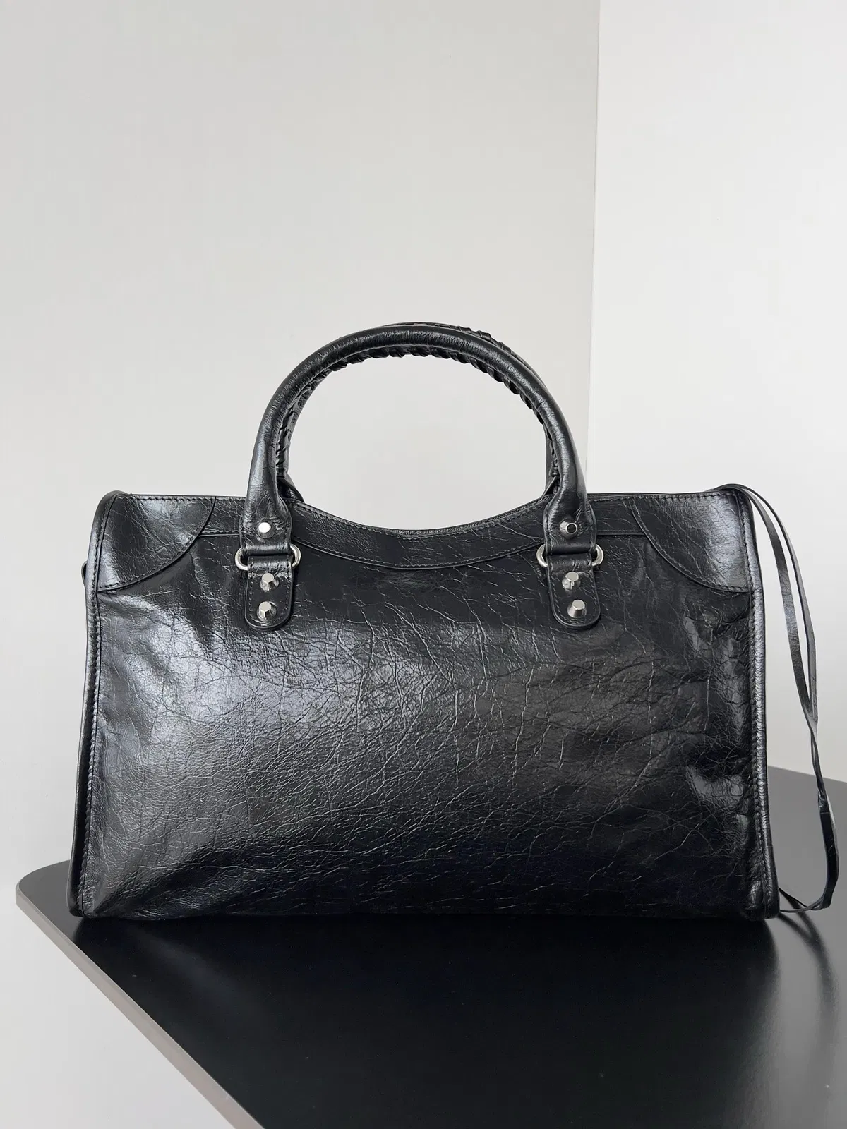 Knockoff Balenciaga Le City Medium Bag Black Arena Lambskin — image 4