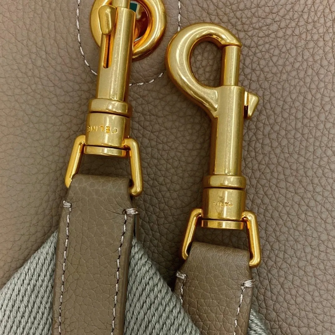 Top Quality Celine Sangle Bucket Bag In Taupe Grained Calfskin — image 7