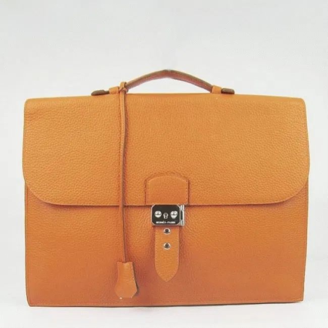 Orange Knockoff Hermes Sac A Depeches 38CM Professional Bag