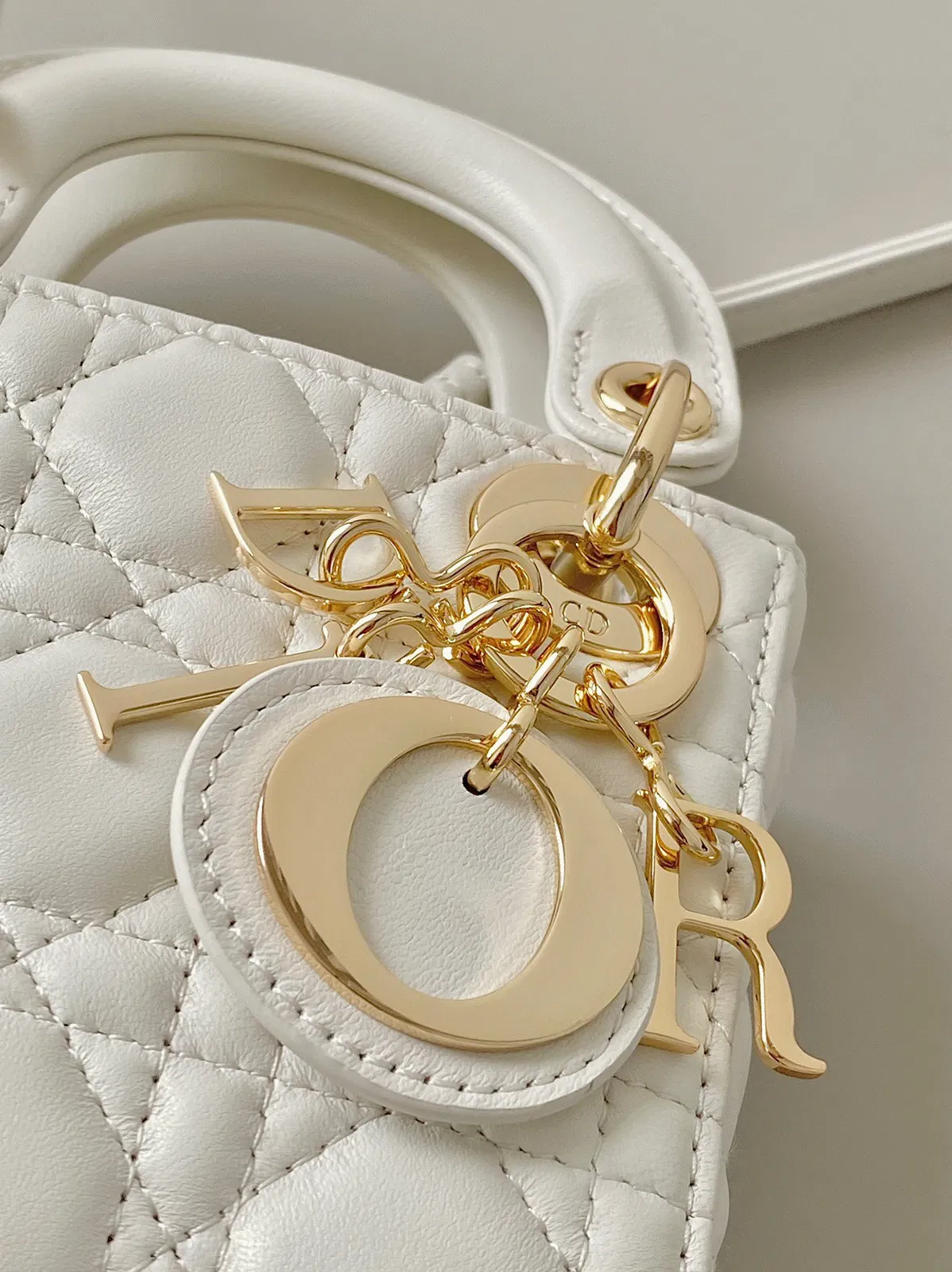 Dior Lady Dior Micro Bag Knockoff in White Cannage Lambskin — image 6