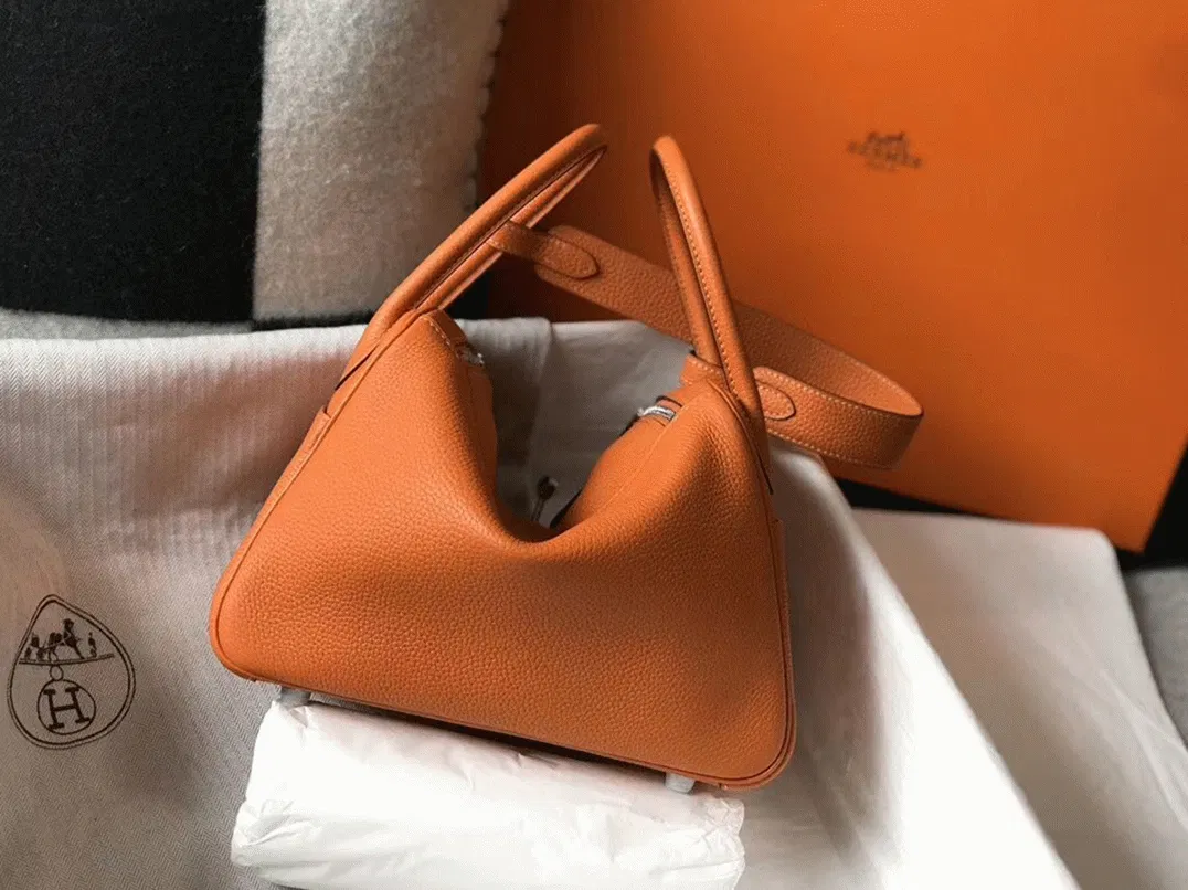 Copy Hermes Lindy 26cm handbag in orange — image 8