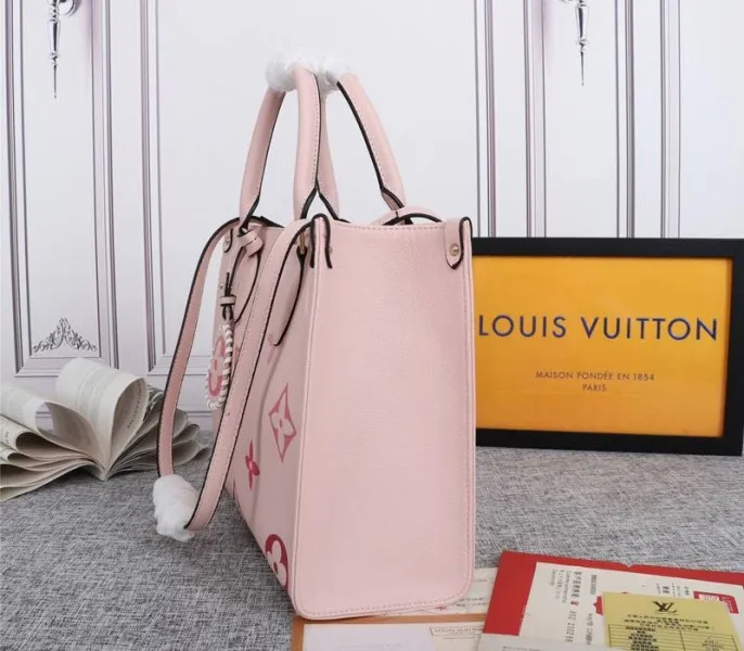 Louis Vuitton Monogram Empreinte Leather Onthego MM Bag In Pink — image 4