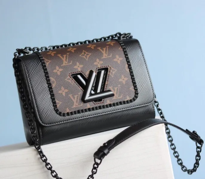 Louis Vuitton Epi Leather Twist MM Canvas Trompe loeil Braid Bag In All Black — image 2