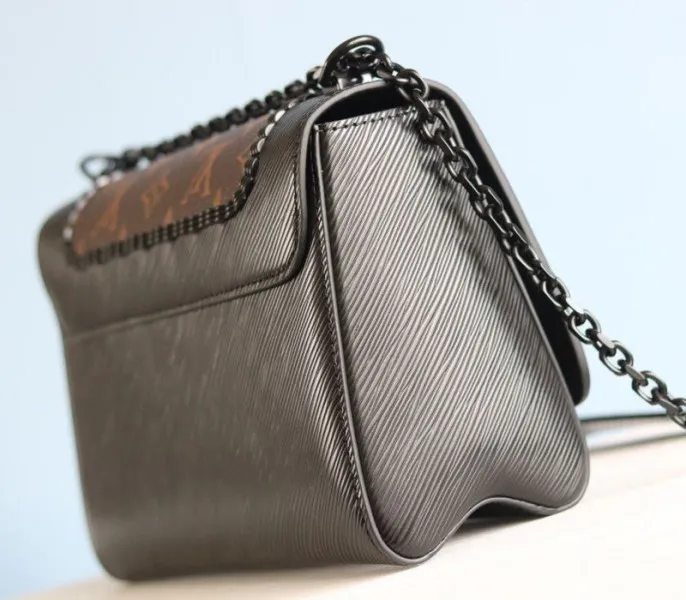 Louis Vuitton Epi Leather Twist MM Canvas Trompe loeil Braid Bag In All Black — image 6